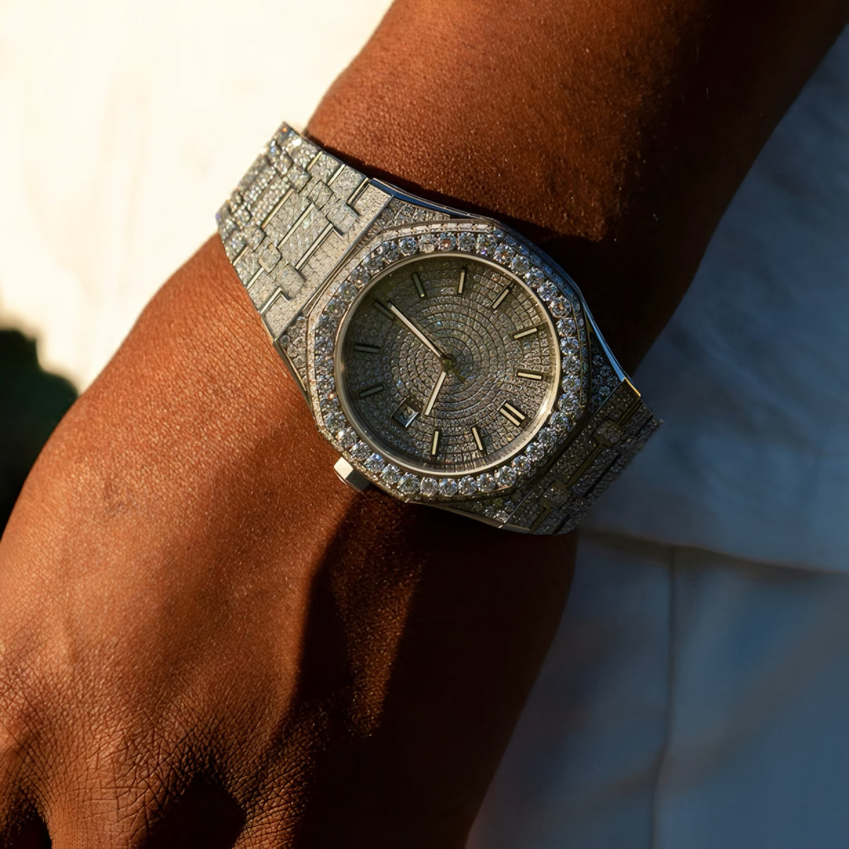 Moissanite - Watch 14K Gold | 44 Mm