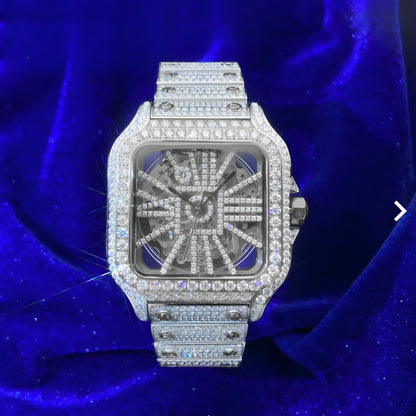 Moissanite - Skeleton Watch 14K Gold | 14.1 Ct Bust Down